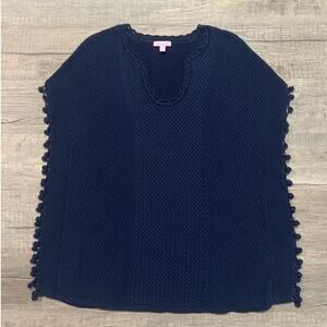 Lilly Pulitzer Navy Poncho Sweater